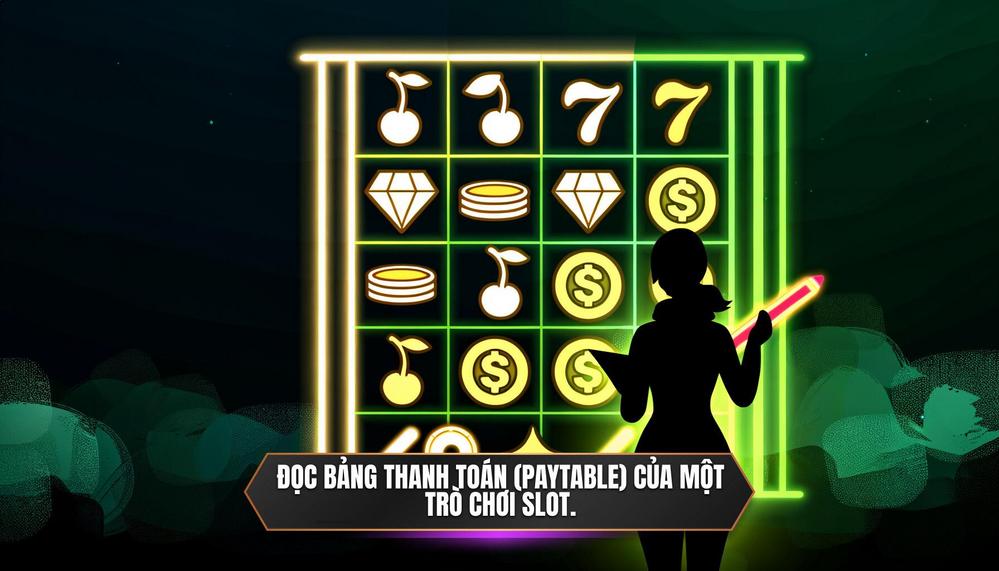 Đọc bảng thanh toán (Paytable) của một trò chơi slot.